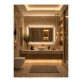 DKN Mirror Loop Dekoratif Ledli Banyo Aynası - Şişecam Flotal Ayna - Dokunmatik Dimmer