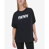 DKNY Bayan Fade Away Logo Relax T-Shirt, Siyah, XS