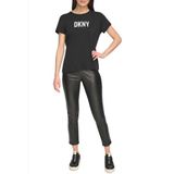 DKNY Bayan Raised Glitter Logo T-Shirt, Siyah, S