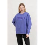 Dkny Bisiklet Yaka Sweatshirt, S, DP5T1140, Mavi, kadın