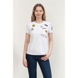 Dkny Bisiklet Yaka T-Shirt Beyaz, L, P52H0WNA, WHITE, Kadın
