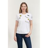 Dkny Bisiklet Yaka T-Shirt Beyaz, M, P52H0WNA, WHITE, Kadın