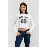 Dkny Bisiklet Yaka T-Shirt Beyaz, S, TYCA7EA9FB8131B7733711A00, WHITE, Kadın