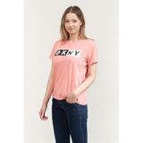 Dkny Bisiklet Yaka T-Shirt Kırmızı, M, DP8T5894, ACIK KIRMIZI, Kadın