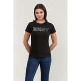 Dkny Bisiklet Yaka T-Shirt, M, DP5T1193, Siyah, Kadın