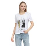 DKNY Bisiklet Yaka T-Shirt , S, 981387, Beyaz, Kadın