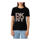 Dkny Bisiklet Yaka T-Shirt, S, D2G4A174, Siyah, Kadın
