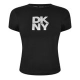 Dkny Bisiklet Yaka T-Shirt, S, DP5T1112, Siyah, Kadın