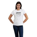 Dkny Bisiklet Yaka T-Shirt, S, DP8T5894, Beyaz, Kadın