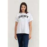 Dkny Bisiklet Yaka T-Shirt Siyah, L, DP5T1224, BEYAZ/SIYAH, Kadın