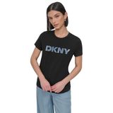 Dkny Bisiklet Yaka T-Shirt Siyah, M, P52H3WNA, BLACK, Kadın