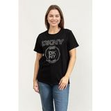 Dkny Bisiklet Yaka T-Shirt Siyah, S, DP5T1366, SIYAH/GUMUS, Kadın