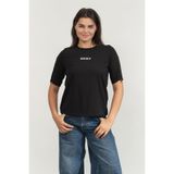 Dkny Bisiklet Yaka T-Shirt Siyah, S, P4JHBRJQ, Black, Kadın