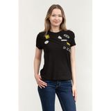 Dkny Bisiklet Yaka T-Shirt Siyah, S, P52H0WNA, BLACK, Kadın