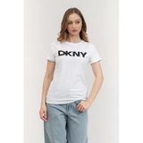 Dkny Bisiklet Yaka T-Shirt Siyah, XL, DP5T9923, BEYAZ/SIYAH, Kadın