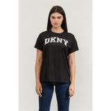 Dkny Bisiklet Yaka T-Shirt Siyah, XS, DP5T1224, BLACK/SILVER, Kadın