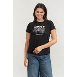 Dkny Bisiklet Yaka T-Shirt Siyah, XS, P4JHLWNA, BLACK, Kadın