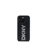 DKNY iPhone 15 Pro Max Rhinestones Metalik Taşlı PU Deri Siyah Telefon Kılıfı