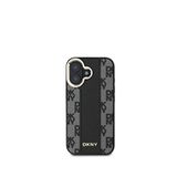 DKNY iPhone 16 Plus Checkered Pattern Magsafe Uyumlu Siyah Telefon Kılıfı