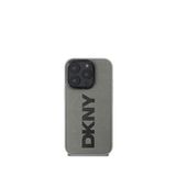 DKNY iPhone 16 Pro Plain Serisi Magsafe Uyumlu PU Deri Gri Telefon Kılıfı