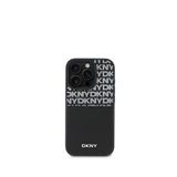 DKNY iPhone 16 Pro Repeat Texture Pattern Kartlıklı Siyah Telefon Kılıfı