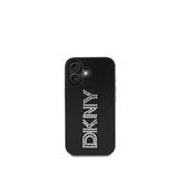 DKNY iPhone 16 Rhinestones Metalik Taşlı PU Deri Siyah Telefon Kılıfı