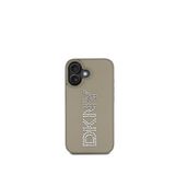 DKNY iPhone 16 Rhinestones Metalik Taşlı PU Deri Telefon Kılıfı
