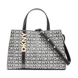 DKNY Kadın Avril Küçük Çanta Crossbody%100 PVC PU Döşeme, Siyah Logo ve Siyah