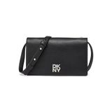 DKNY Kadın Etta Cüzdan Crossbody Bi-Fold, Siyah/gümüş, One Size