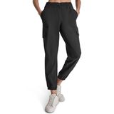 DKNY Kadın geniş bacak ayarlanabilir bel kargo pantolon, Siyah, S