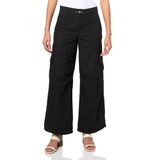 DKNY Kadın Geniş Bacak Ayarlanabilir Bel Kemeri Kargo Pantolonu, Siyah, S