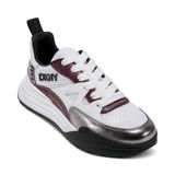 DKNY Kadın Zanira Bağcıklı Spor Ayakkabı, Tıknaz Platformlu, Beyaz/Nikel, 36 EU