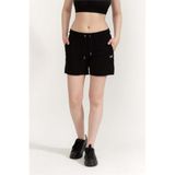 Dkny Metallic Logo Penye Şort, S, DP2S5012, Siyah, Kadın