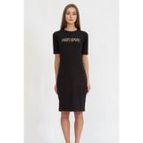 Dkny Ombre Logo Elbise, M, 975699, siyah, Kadın
