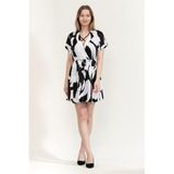 Dkny Prntd Elbise, M, P3CBVRXO, BEYAZ/SIYAH, Kadın