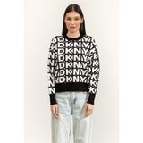 Dkny Repeat Logo Triko Kazak, M, P5MSAX87, SIYAH, Kadın