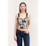 Dkny Voile Crop T-Shirt, S, P3EAVS75, Siyah, Kadın