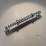 DKSDİZAYN 5 Adet Maya Çizgili Krom Dolap Kulpu – Metal Ayaklı Alüminyum Modern Mobilya Kulpu (128 / 160 / 192 / 224 Mm) - 128mm