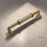 DKSDİZAYN 5 Adet Maya Çizgili Mat Altın Dolap Kulpu – Ağır Metal Ayaklı Alüminyum Modern Mobilya Kulpu (128 / 160 / 192 / 224 Mm) - 128mm