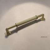 DKSDİZAYN 5 Adet Maya Çizgili Mat Altın Dolap Kulpu – Ağır Metal Ayaklı Alüminyum Modern Mobilya Kulpu (128 / 160 / 192 / 224 Mm) - 160mm