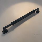 DKSDİZAYN 5 Adet Maya Çizgili Siyah Dolap Kulpu – Ağır Metal Ayaklı Alüminyum Modern Mobilya Kulpu (128 / 160 / 192 / 224 Mm) - 192mm