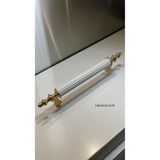 DKSDİZAYN Ezgi 96 Mm Altın Beyaz Kulp 1. Sınıf Metal ve Alüminyum Lüks Modern Mutfak Dolap Çekmece Kulpu Kulp
