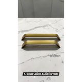DKSDİZAYN Saray Kulp 1. Sınıf Ağır Alüminyum Kulp Mobilya Çekmece Mutfak Dolap Kulpu Kulp - Mat Altın - 160mm