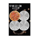 Dktt Delikli Pizza Lahmacun Tepsisi Çelik 17 ve 22 cm 4 Lü Set