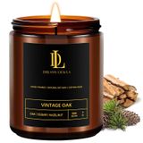 DL DREAMY DEWLA Erkekler için Kokulu Mumlar - Erkekler için Mum Hediyeleri Doğum Günü, Yıldönümü - Ev Kokulu Soya Mumları, Amber Kavanozda Erkek Mum, Vintage Meşe Kokulu Mumlar, 7 oz