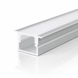 DL1610 Sıva Altı LED Profil 2 Metre 16x10 mm Eloksallı Alüminyum Flanşlı Gömme LED Kanal Opal Kapaklı Mobilya ve Alçıpan Aydınlatma