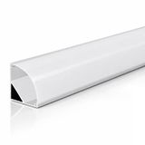 DL1616 Köşe LED Profil 2 Metre 16x16 mm 45° Eloksallı Alüminyum Kavisli Opal Difüzörlü Sıva Üstü Şerit LED Kanalı
