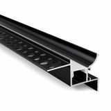 DL2733 Trimless LED Profil Sıva Altı Duvar Yıkama 2 Metre 27x33 mm Siyah Kasa Alüminyum Gömme LED Kanal Opal Difüzörlü