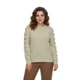 Dlavella Kadın Kol Taşlı Modelli Sakallı Triko Kazak BGL-ST05077