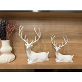 Dlc 3d Design 2'li Set Beyaz Geyik Biblo Geyik Figürlü Modern Dekoratif Pinterest Biblo